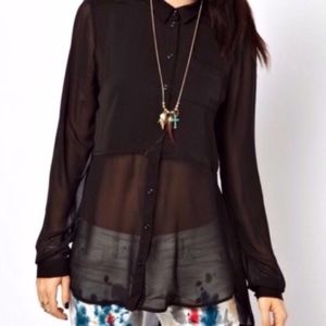 Free People~Best of Both Worlds Panel Blouse~Small